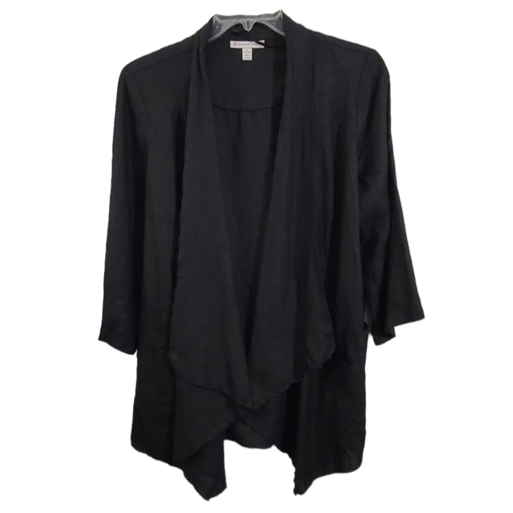 JM Collection‎ Black Open Cardigan Size 16w